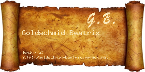 Goldschmid Beatrix névjegykártya